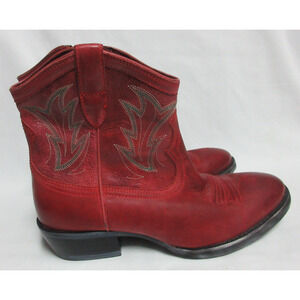 Ariat Womens Boots 7.5 B Red Billie Unbridled Western Cowboy Booties